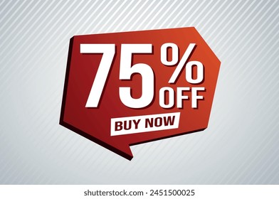 75% seventy five percent off buy now poster banner graphic design icon logo sign symbol social media website coupon

