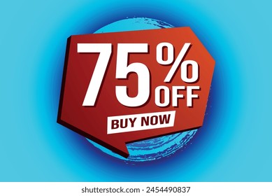 75% setenta y cinco por ciento de descuento comprar ahora Anuncio de póster Diseño gráfico de Sitio web símbolo de logotipo símbolo de medios sociales símbolo de Cupón

