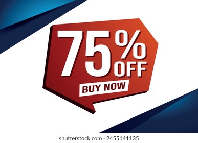 75% seventy five percent off buy now poster banner graphic design icon logo sign symbol social media website coupon

