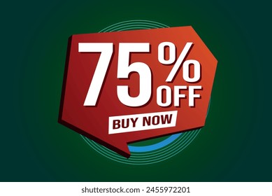 75% setenta y cinco por ciento de descuento comprar ahora Anuncio de póster Diseño gráfico de Sitio web símbolo de logotipo símbolo de medios sociales símbolo de Cupón

