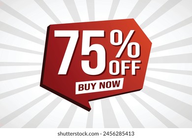 75% seventy five percent off buy now poster banner graphic design icon logo sign symbol social media website coupon

