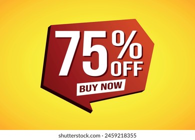 75% setenta y cinco por ciento de descuento comprar ahora Anuncio de póster Diseño gráfico de Sitio web símbolo de logotipo símbolo de medios sociales símbolo de Cupón

