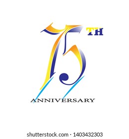 75 th anniversary logo design vector