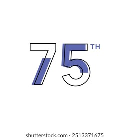 75. Jahrestag Zahl Design Flache Stil Kollektion Vektor Vorlage Illustration