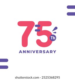 75.º Número De Diversión Celebración De Aniversario Diseño Ilustración Colección