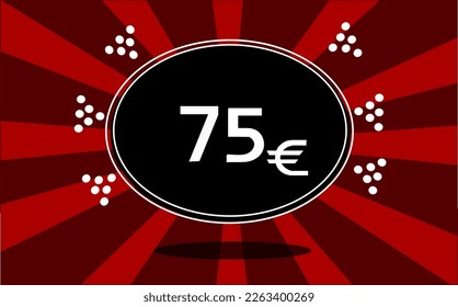 75 Є vector icon. seventy-five euro symbol