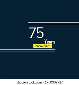 75 Year Anniversary Celebration Blue Color Vector Template Design Illustration