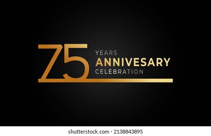 75 Year Anniversary Celebration Logotype Single Stock Vector (Royalty ...