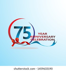 75 Year Anniversary celebration Vector Template Design Illustration