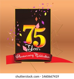 75 Year Anniversary Celebration Vector Template Design Illustration