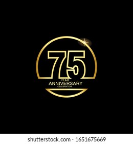 Celebración de 75 años Vector Plantilla Diseño Ilustración