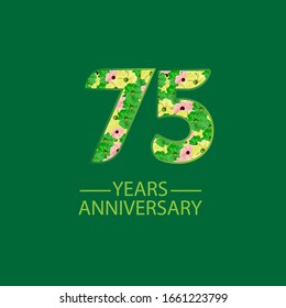 Ilustración de diseño de plantillas vectoriales de celebración de 75 años