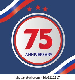 75 Year Anniversary Celebration Vector Template Design Illustration