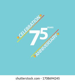75-jähriges Jubiläum, Vektorillustration-Design für Feiern, Einladungskarten und Grußkarten