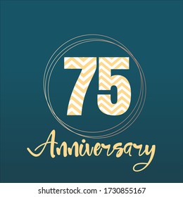 Celebración del 75 aniversario, diseño vectorial para celebraciones, tarjetas de invitación y tarjetas de felicitación
