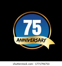 Celebración del 75 aniversario, diseño vectorial para celebraciones, tarjetas de invitación y tarjetas de felicitación