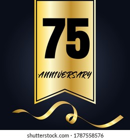 Celebración del 75 aniversario, diseño vectorial para celebraciones, tarjetas de invitación y tarjetas de felicitación