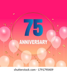 75 year anniversary celebration, vector design for celebrations, invitation cards and greeting cards