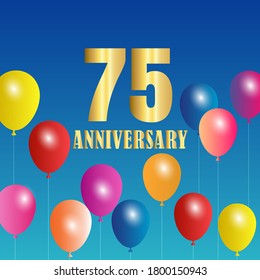75 year anniversary celebration, vector design for celebrations, invitation cards and greeting cards