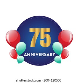 75 year anniversary celebration, vector design for celebrations, invitation cards and greeting cards