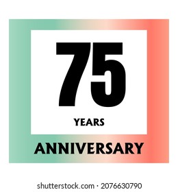 75 year anniversary celebration, vector design for celebrations, invitation cards and greeting cards