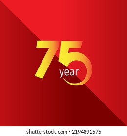 75 Year Anniversary Celebration Vector Template Design Illustration
