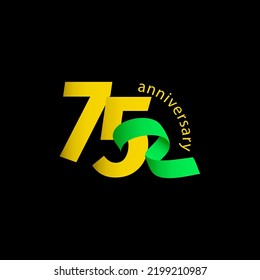 Ilustración de diseño de plantillas vectoriales de celebración de 75 años