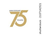 75 Year Anniversary Logo, Golden Color, Vector Template Design element for birthday, invitation, wedding, jubilee and greeting card illustration.