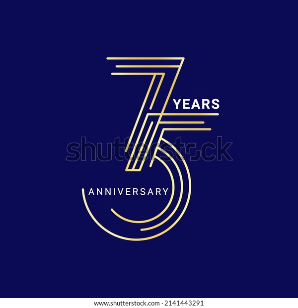 75 Year Anniversary Logo, Golden Color,
Vector Template Design element for birthday, invitation, wedding,
jubilee and greeting card
illustration.