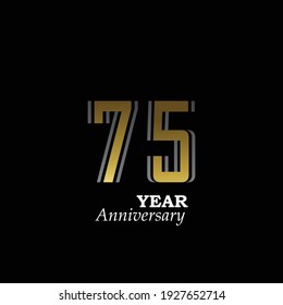 75 Year Anniversary Logo Vector Template Design Illustration gold elegant