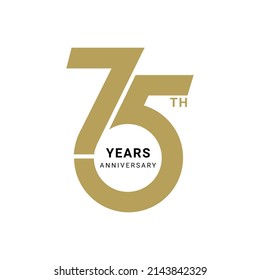 75 Year Anniversary Logo, Vector Template Design element for birthday, invitation, wedding, jubilee and greeting card illustration.