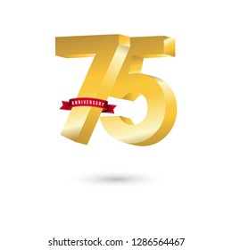 75 Year Anniversary Vector Template Design Illustration
