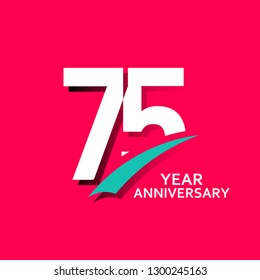 75 Year Anniversary Vector Template Design Illustration