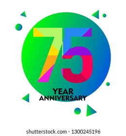 75 Year Anniversary Vector Template Design Illustration