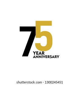75 Year Anniversary Vector Template Design Illustration