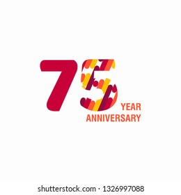 75 Year Anniversary Vector Template Design Illustration