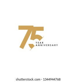 75 Year Anniversary Vector Template Design Illustration