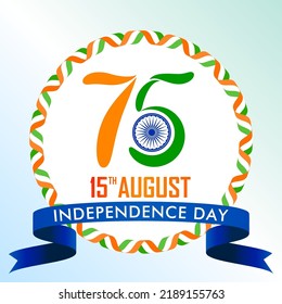 75 Year Happy Independence Day India Stock Vector (Royalty Free ...