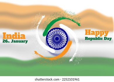75 year Happy independence day India Vector Template Design happy independence day India. 3d Ashoka chakra with Indian flag 26th of January, Republic Day Celebration of India
