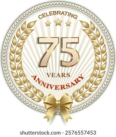 75 years anniversary, background, icon, birthday card. Vector illustration 
