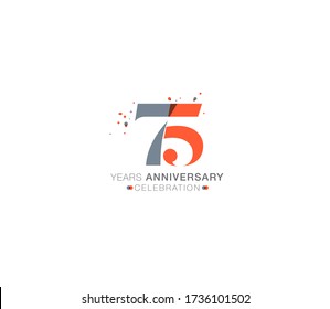 75 years anniversary or birthday celebration design template Vector.