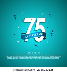 75 Years anniversary celebration 3d vector template design illustration