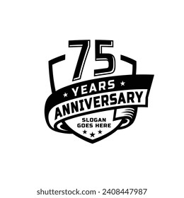 75 years anniversary celebration design template. 75th anniversary logo. Vector and illustration.