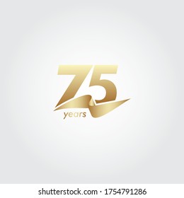 75 Years Anniversary Celebration Gold Ribbon Stock Vector (Royalty Free ...