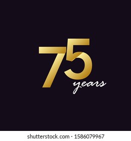 75 Years Anniversary Celebration Gradient Vector Template Design Illustration