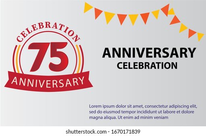 75 years anniversary celebration logo vector template design 