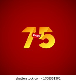 75 Years Anniversary Celebration Logo Vector Template Design Illustration