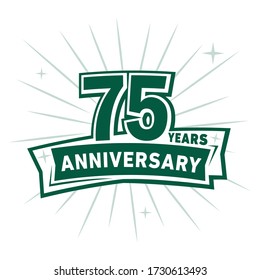 75 years anniversary celebration logo. 75th design template. Vector and illustration.