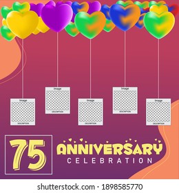 75 years anniversary celebration logo vector template design