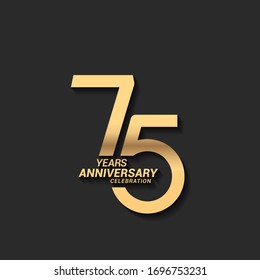 75 years anniversary celebration logotype with elegant modern number gold color for celebration